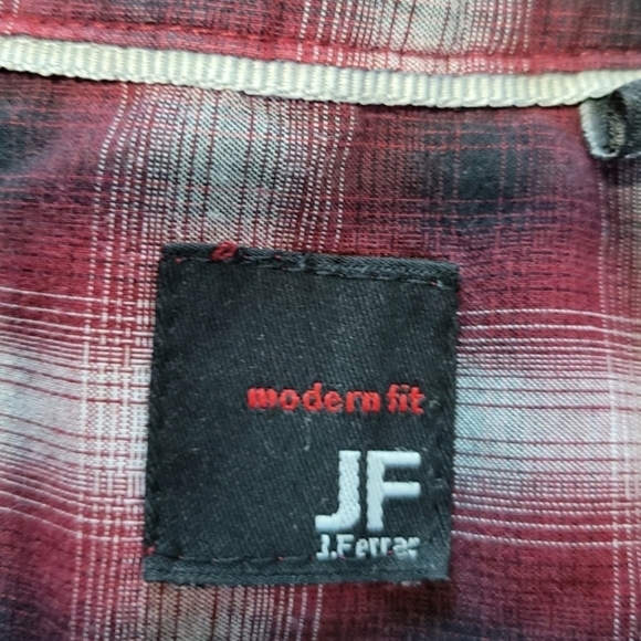 J. Ferrar Long sleeve button up shirt Mens Size XL Plaid red - Picture 3 of 7